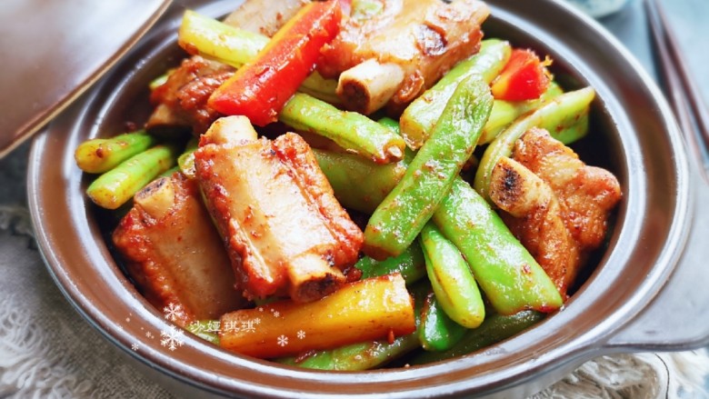 四季豆烧排骨,非常家常好吃的排骨!