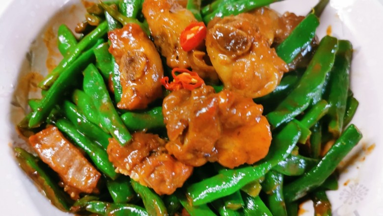 四季豆烧排骨