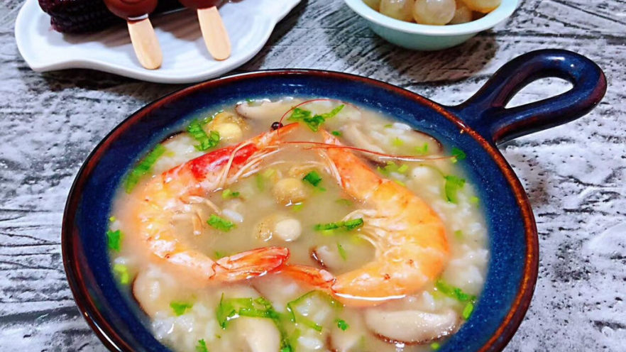 鲜虾干贝粥