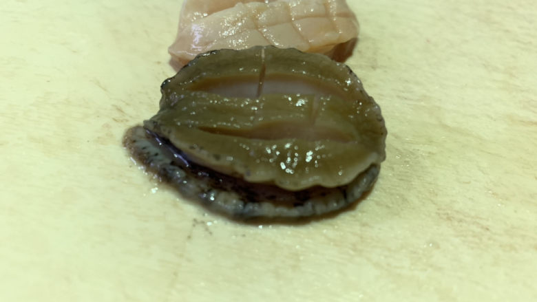 鲍鱼捞饭,划格;