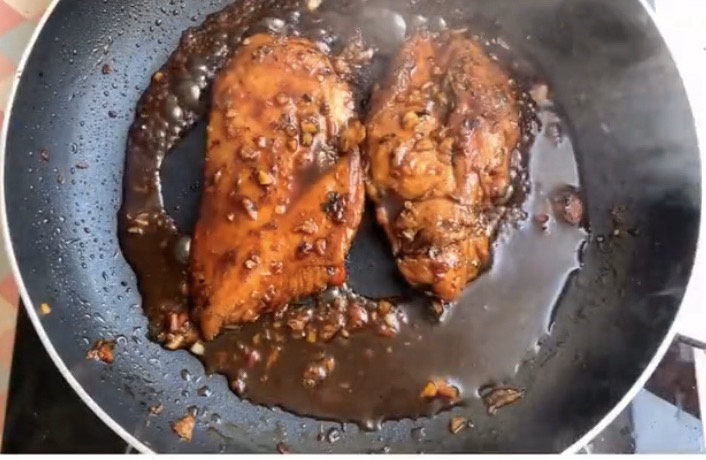 照烧鸡胸肉,鸡胸肉就彻底熟了,也入味了