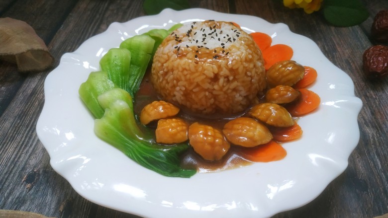 鲍鱼捞饭,成品图