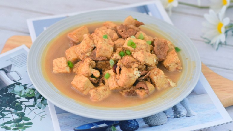 肉片炖豆腐,成品