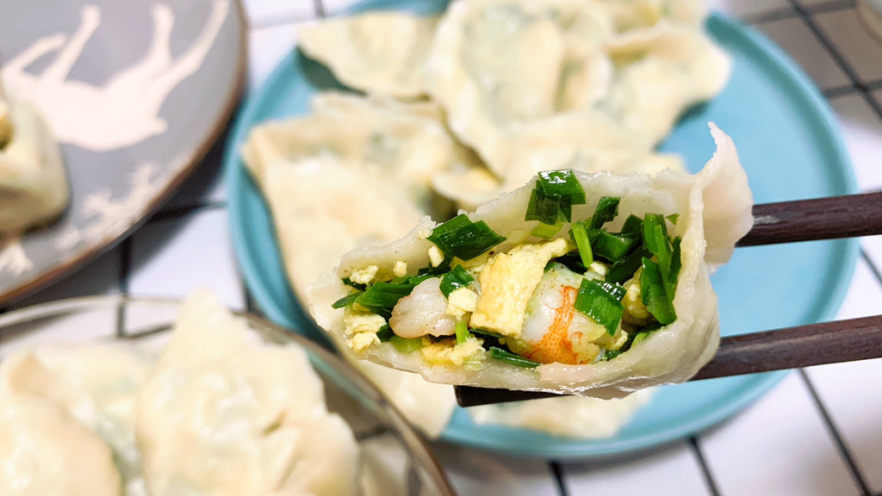 韭菜鸡蛋虾仁馅水饺