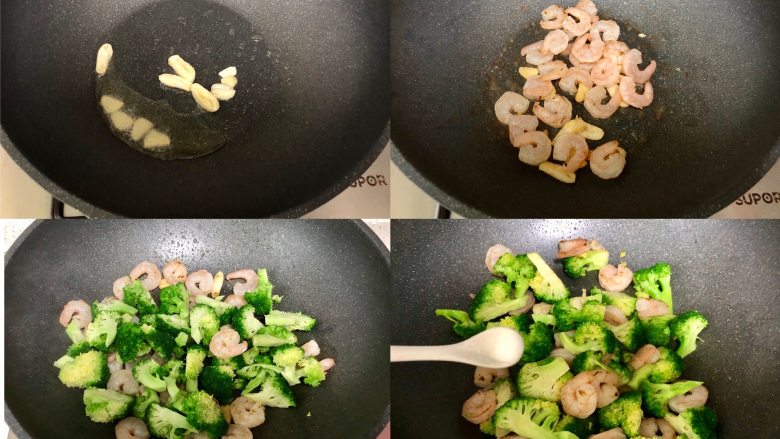 萌萌的米奇与米妮便当,在家感受迪士尼,锅里热油,小火下蒜片和姜片爆香,加入虾仁转大火翻炒至虾仁变色,倒入西兰花大火翻炒2分钟,最后加入适量盐翻炒调味,即可出锅。