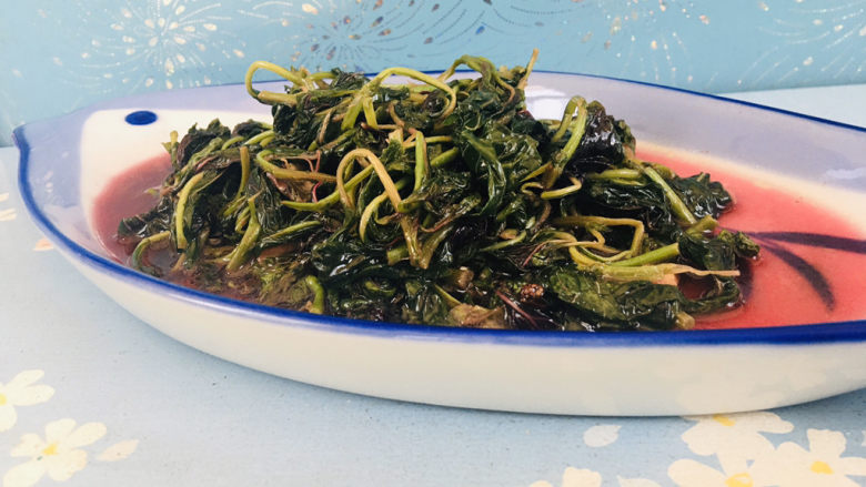 清炒苋菜,成品,装盘