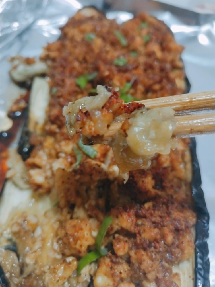 家常肉沫蒜蓉烤茄子(烤箱版),有烤箱可以试一下,绝对好吃~