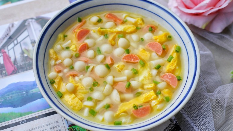 白玉菇鸡蛋汤,超级鲜美!