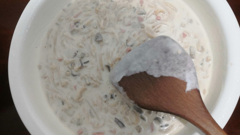 广式萝卜糕,用铲子,搅拌均匀