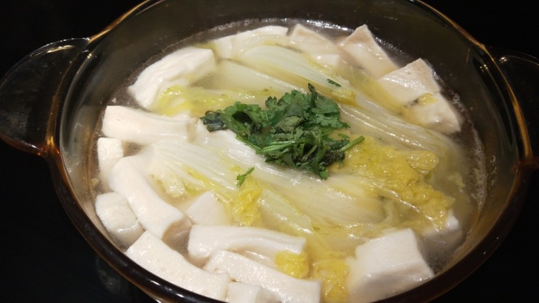 白菜炖豆腐,成品图