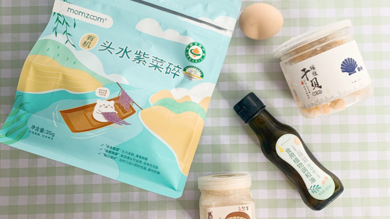 宝宝辅食：头水紫菜干贝饼（七孔锅版）,准备食材