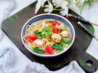 番茄扇贝鱼卤面