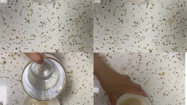 紫薯玫瑰花馒头,加2g酵母,2g白砂糖,30g温水,搅拌均匀