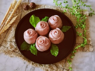 紫薯玫瑰花馒头