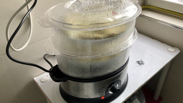 肉末粉丝煲➕肉末茄子粉丝煲,蒸锅上气,放入茄子蒸8分钟