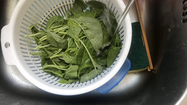 粉鸡汤(阜阳特色小吃),苋菜洗干净备用
