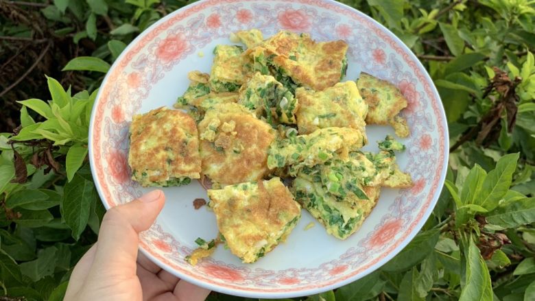 蒜香葱花蛋,微微蒜香味，真棒！