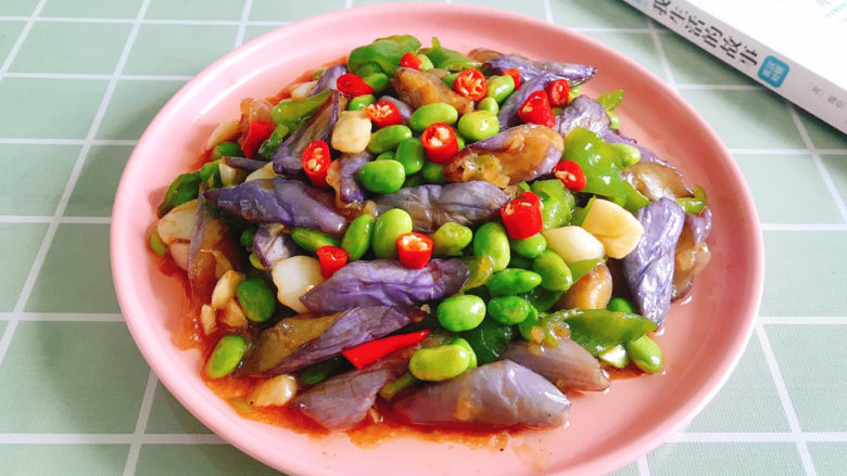 毛豆烧茄子,完成!