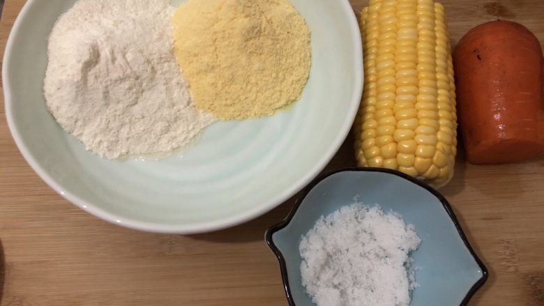 黄金玉米饼,准备食材