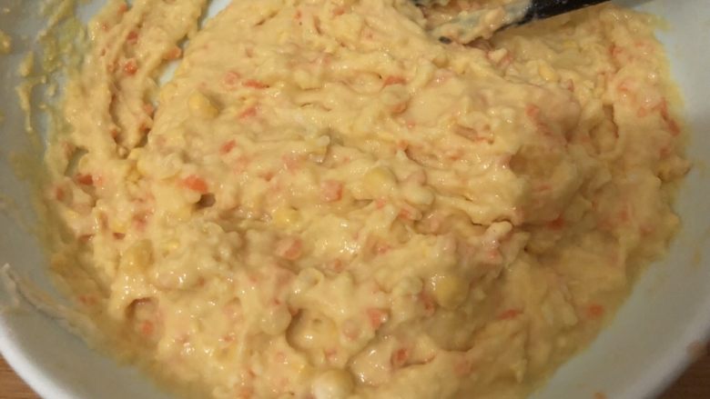 黄金玉米饼,加水搅拌到这样