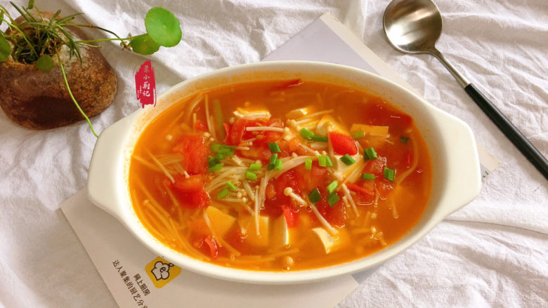 金针菇豆腐汤,成品~好吃却不胖~~~