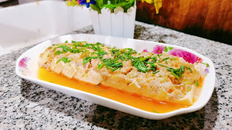 肉沫蒸豆腐,看看有没有食欲?