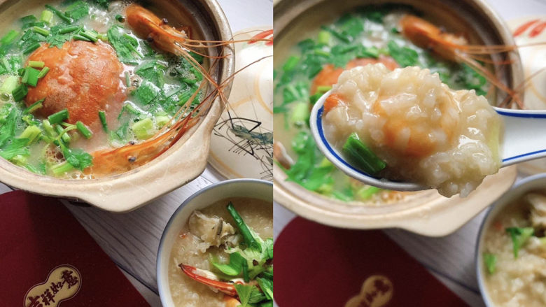 潮汕海鲜粥,暖胃有鲜味的海鲜粥,入秋来一碗,美滋滋~