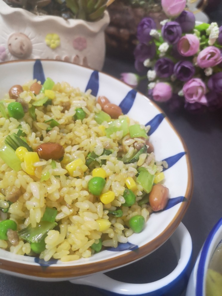 青菜炒饭,吃的停不了