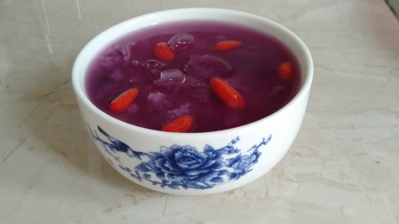 紫薯银耳粥,成品