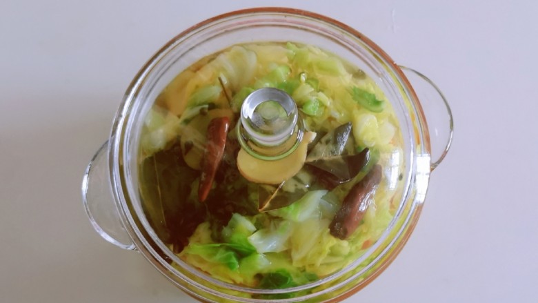 自制泡菜,拌匀,加盖子放入冰箱腌制。