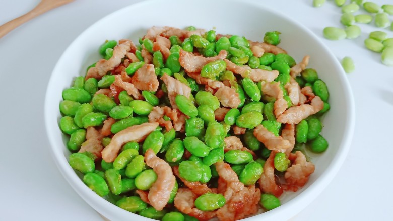 毛豆炒肉丝,美味下饭菜!