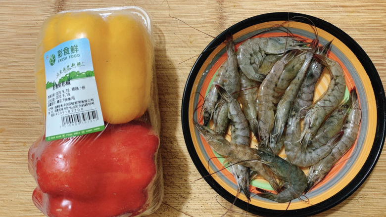 红烧虾,食材如图,所示示意。