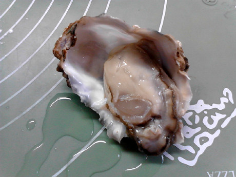蒜蓉生蚝,将蚝肉取出,用清水冲洗干净后再放回壳中。