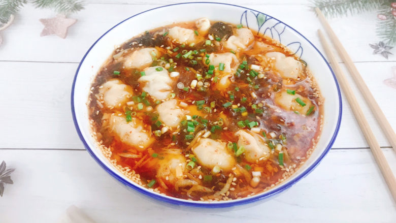 酸辣馄饨,成品图!
