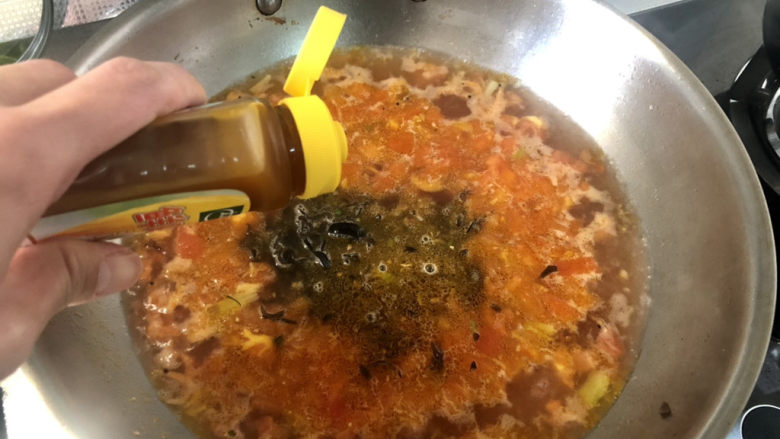 西红柿面疙瘩,调味:一茶匙太太乐鸡汁