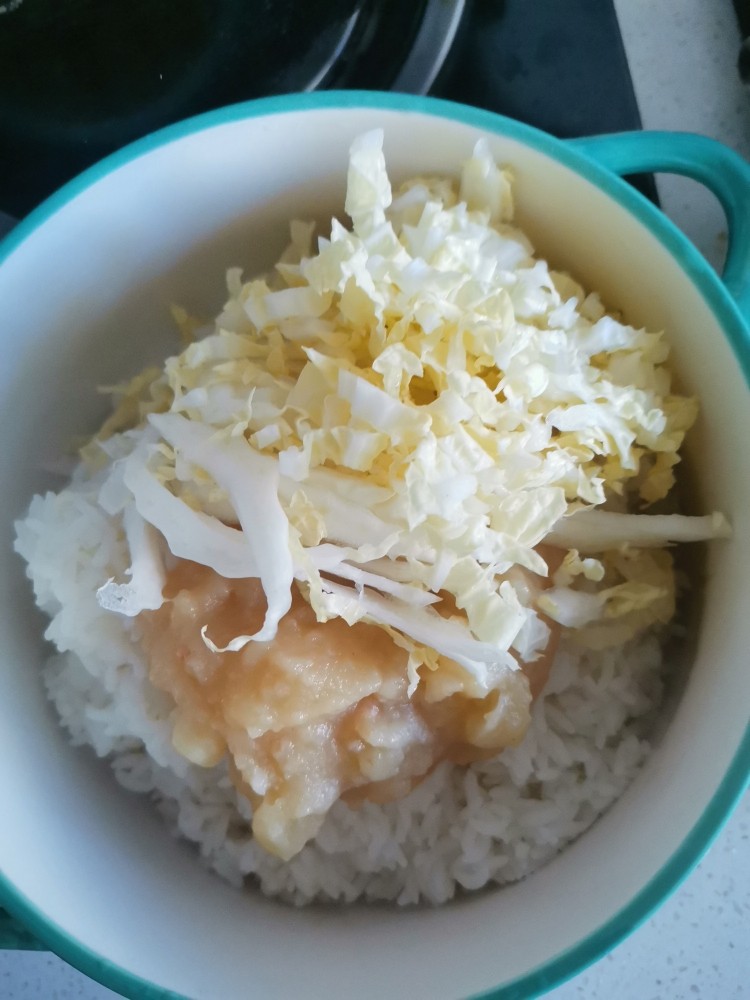 土豆泥生菜农家打包饭,加白菜土豆泥