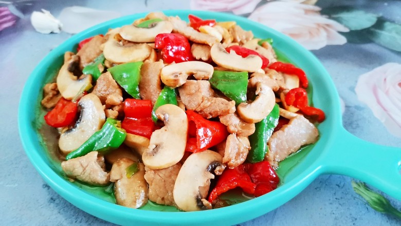 蘑菇炒肉,成品图!