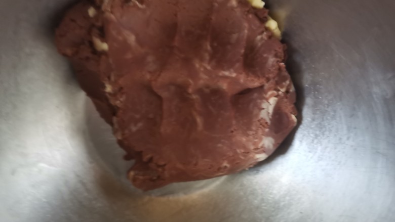 网红莎布蕾曲奇饼干(原味+巧克力口味),剩下的面团加入可可粉揉均匀