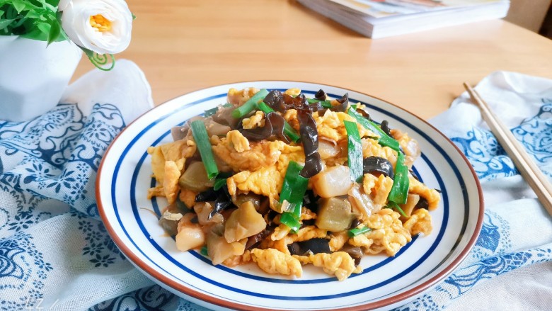榨菜炒鸡蛋,成品图!