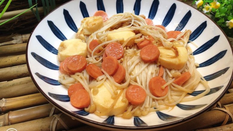 金针菇日本豆腐,成品图