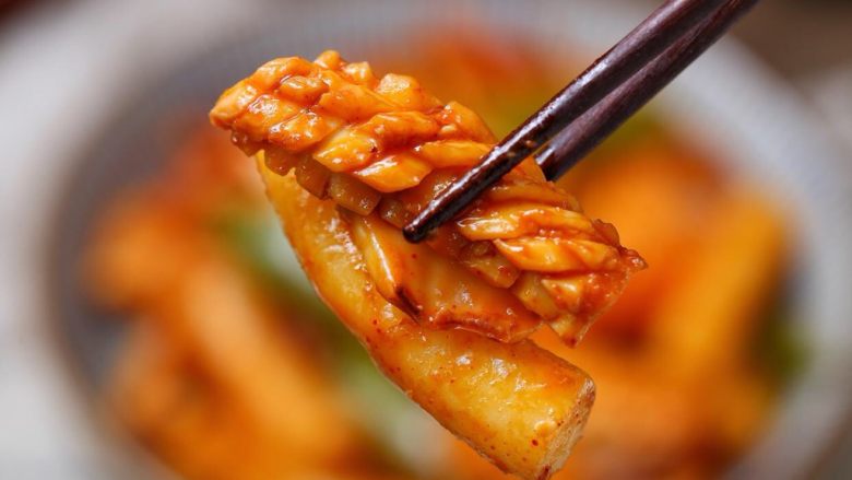 鱿鱼炒年糕,快来吃吖~