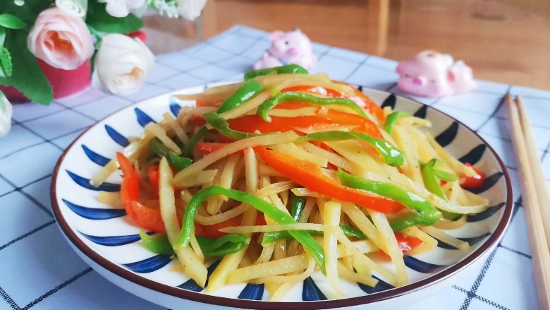 青椒炒土豆丝,成品图!