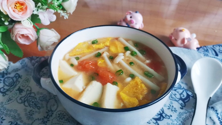 白玉菇豆腐汤,成品图!