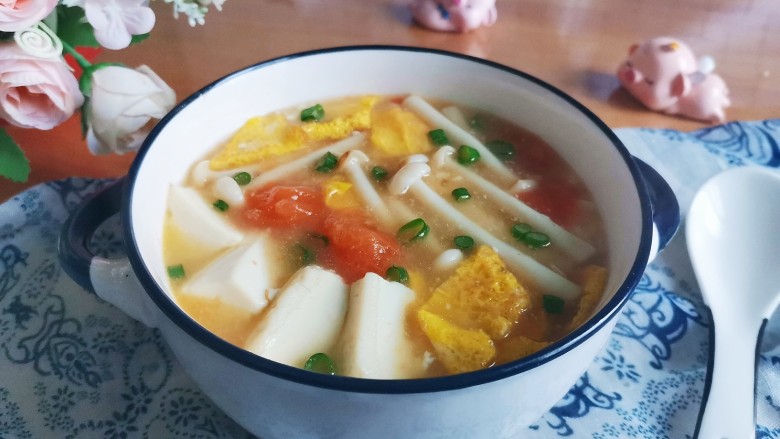 白玉菇豆腐汤,成品图!
