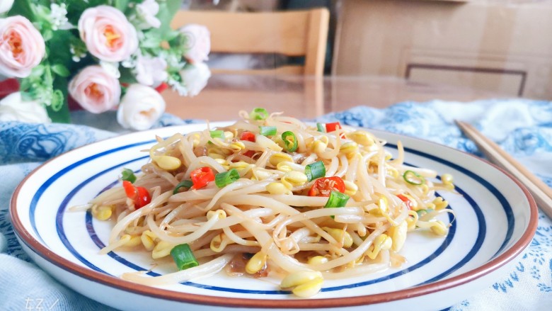清炒黄豆芽,成品图!