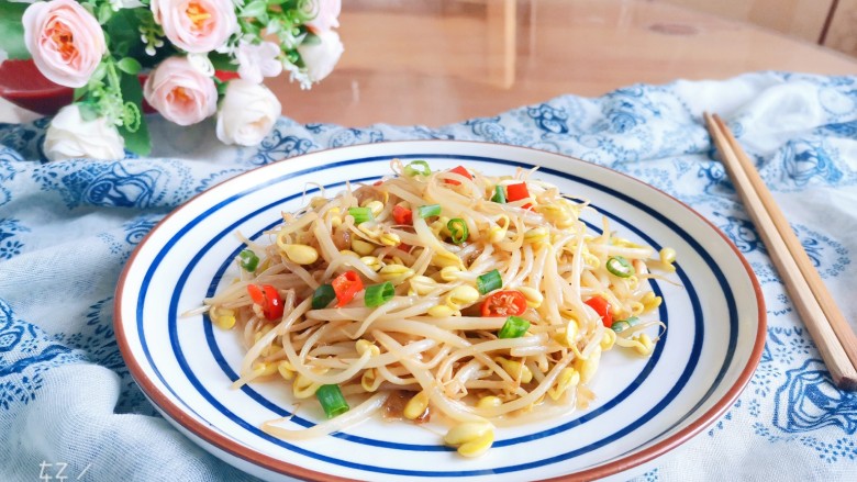 清炒黄豆芽,成品图!