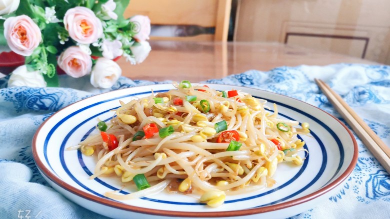 清炒黄豆芽,成品图!