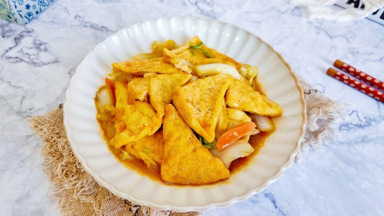 白菜炒豆腐,特别好吃!
