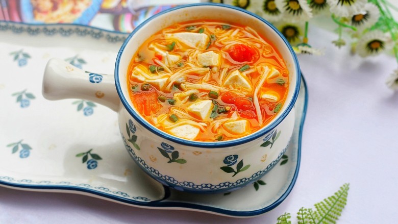西红柿豆腐汤,简单易做,