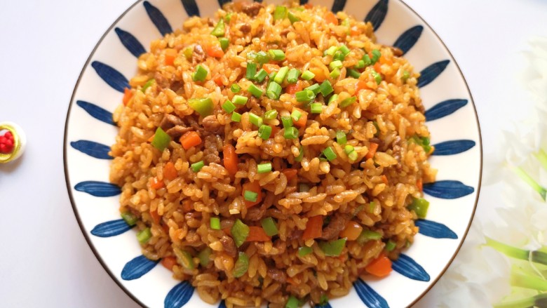 孜然羊肉炒饭,味道好极了!